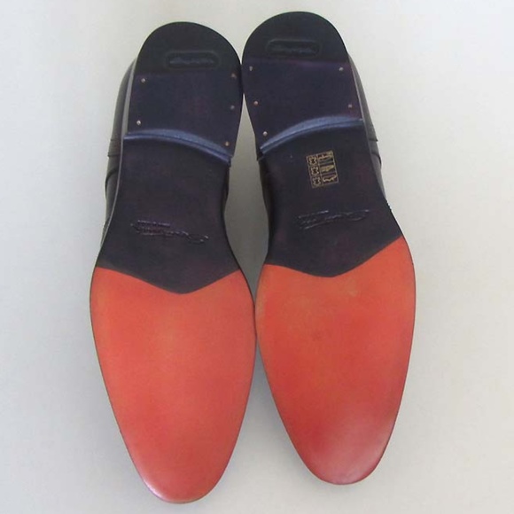 new SANTONI FAM antiqued wingtip shoes 7 F / 8 US